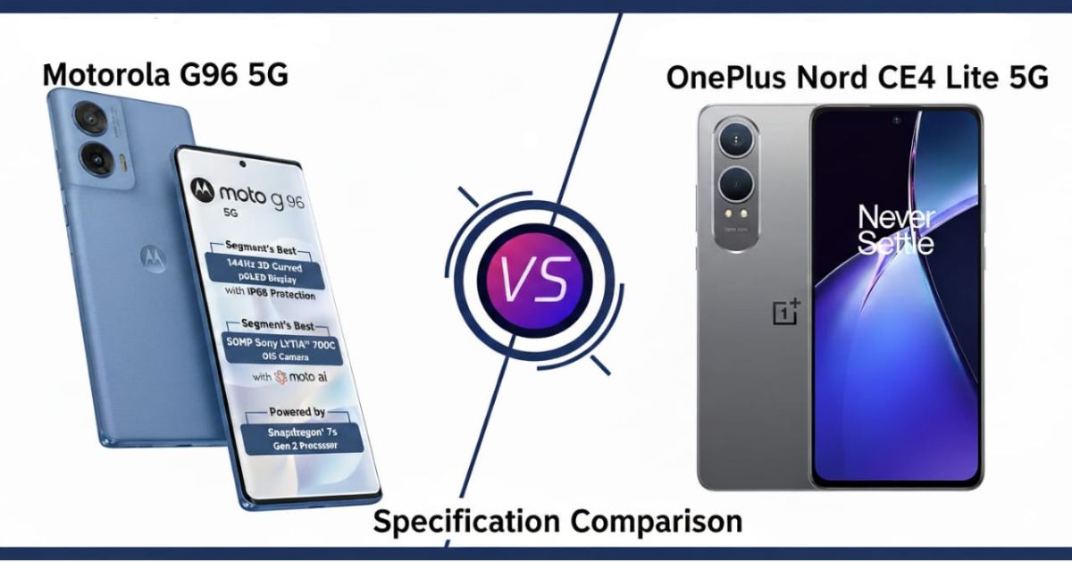 Motorola G96 5G vs OnePlus Nord CE4 Lite 5G - कौन सा स्मार्टफोन है बेहतर？